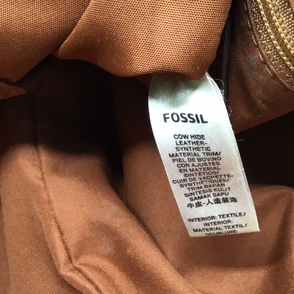 Fossil Cognac Brown Leather Tote - Picture 14 of 16